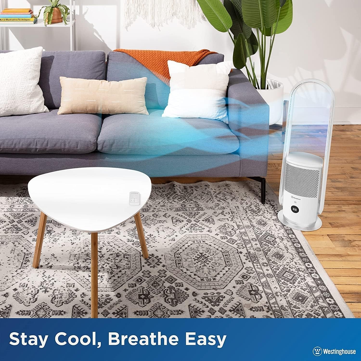 Westinghouse 3 In 1 Bladeless Tower Fan Air Purifier UV White B Stock 32’’