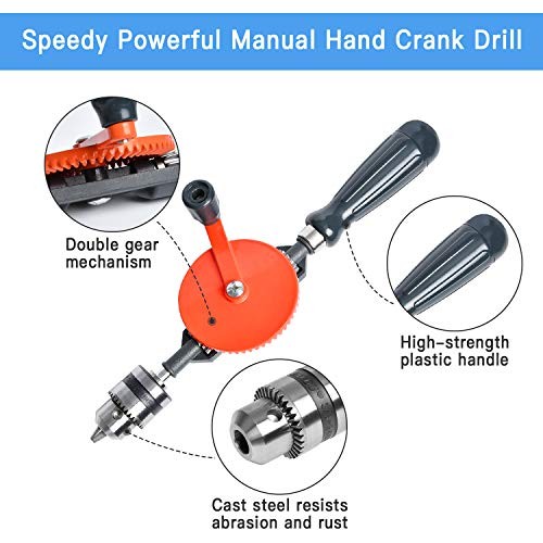 Hand Drill Akamino Powerful and Speedy Manual Hand Drill with Anti Slip Handle