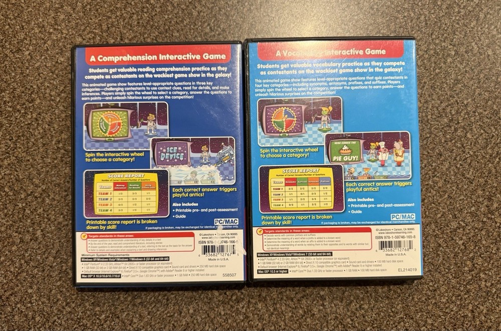 Lot 8 Lakeshore Interactive Educational Games Lot PC/Mac CD Rom Elementary