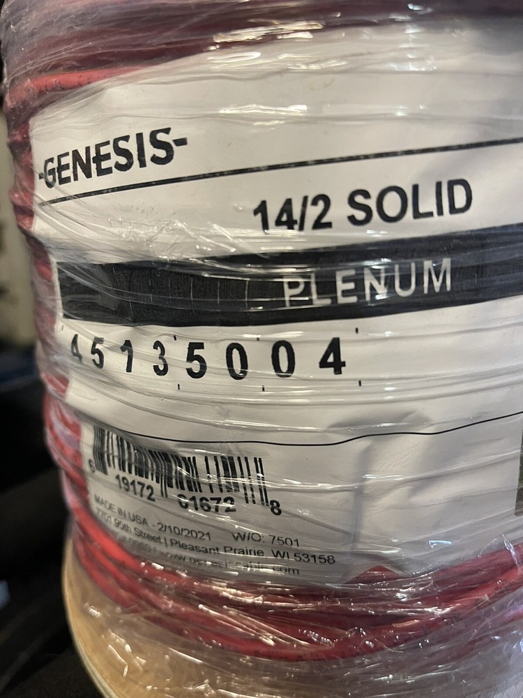 Honeywell Genesis 14/2C Solid Plenum Fire Alarm Cable Red / 150ft.