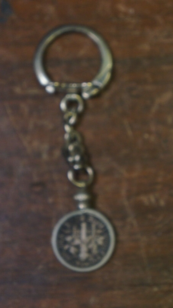 1964 SILVER DIME CIRCULATED KEY CHAIN