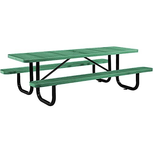 8' Rectangular Picnic Table Surface Mount Green (96" Long)