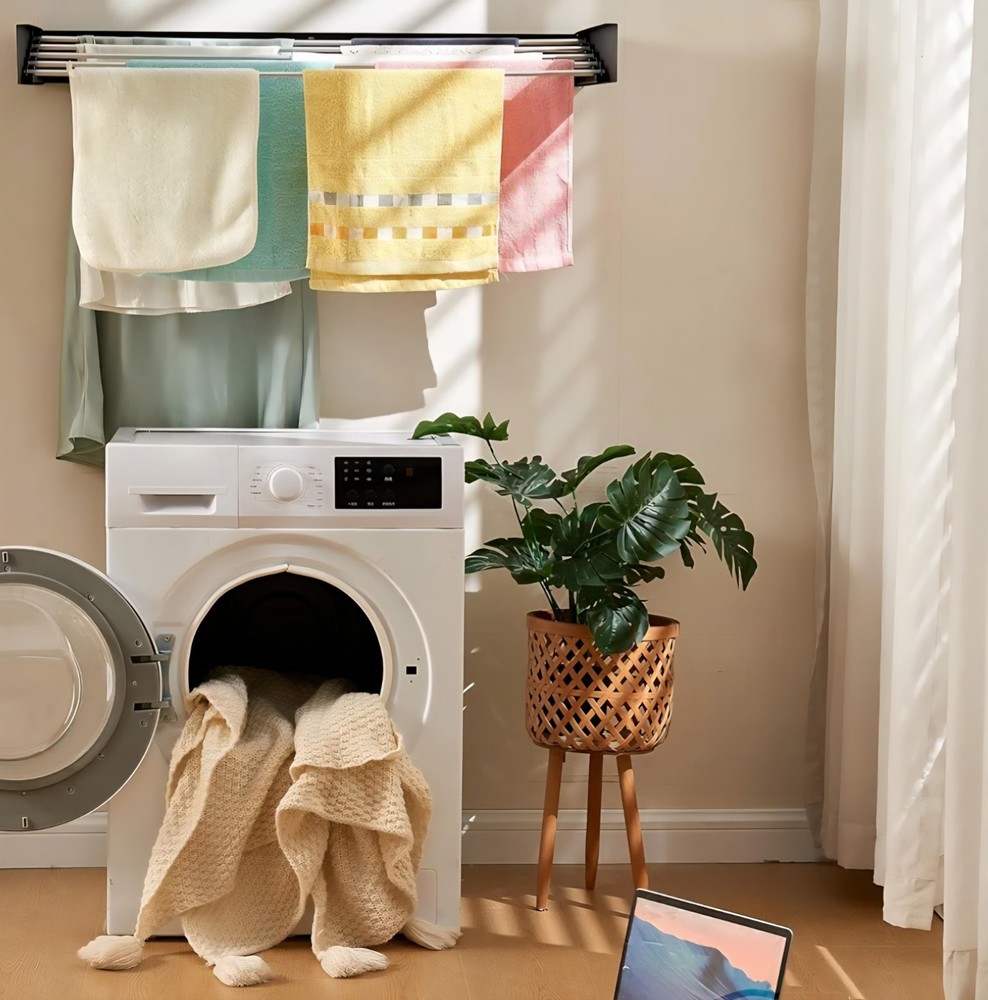 Wall Mounted Clothes Drying Rack 40" Folding Laundry Rack for Heavy Duty Use