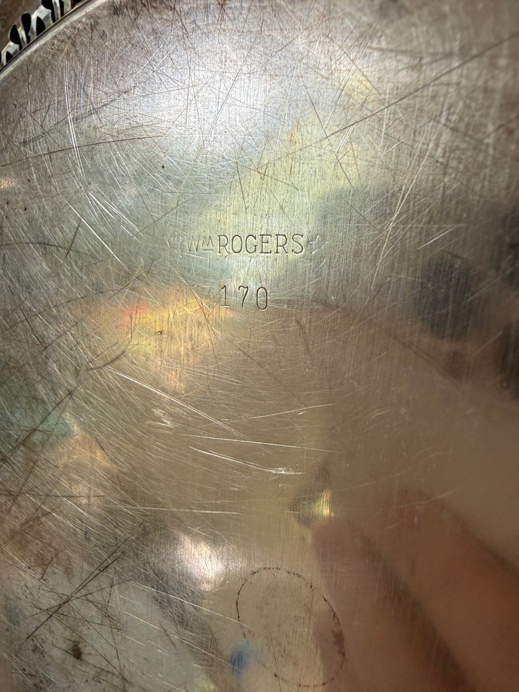 Vintage Wm Rogers Reticulated Silver-Plate 12" Serving Tray 170
