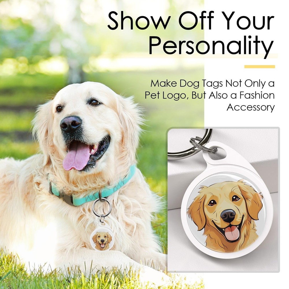 QR Code Dog Tag, Dog Tags Personalized Silent Pet ID Tag Customizable Free Pe...