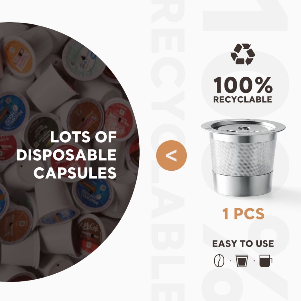 Silver Stainless Steel Capsule Filter Shell Accessory For Ninja Coffee Machine