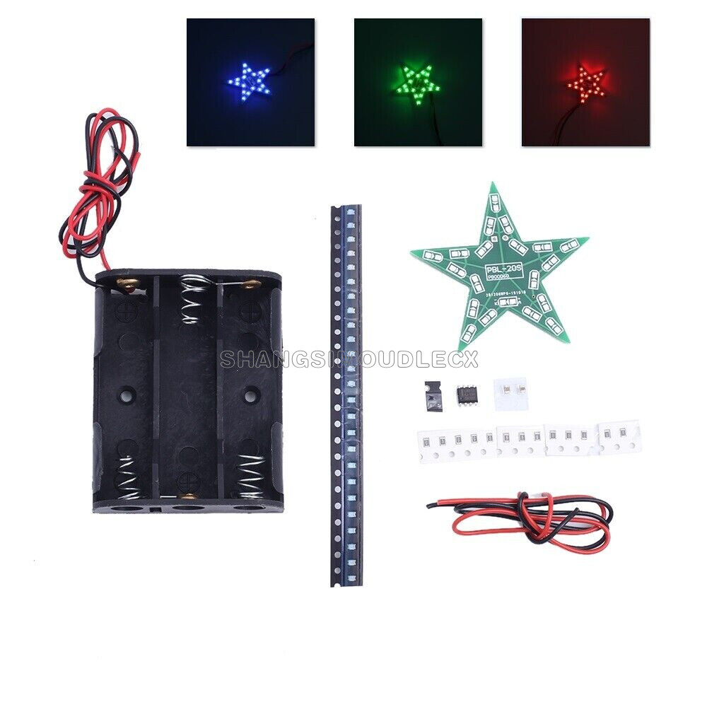 Five-Pointed Star Breathing Light Gradient LED Light Soldering Training DIY