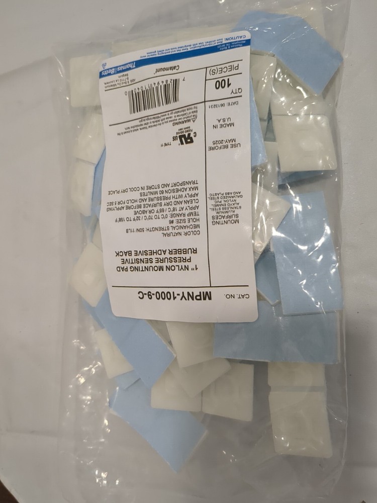 THOMAS & BETTS 100pkNatural Nylon Four Way Cable Tie Mounting BaseMPNY-1000-9-C