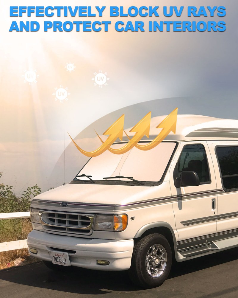 For Ford E Series E-150 E-250 E-350 E450 Van 1992-2025 Windshield SunShade Visor