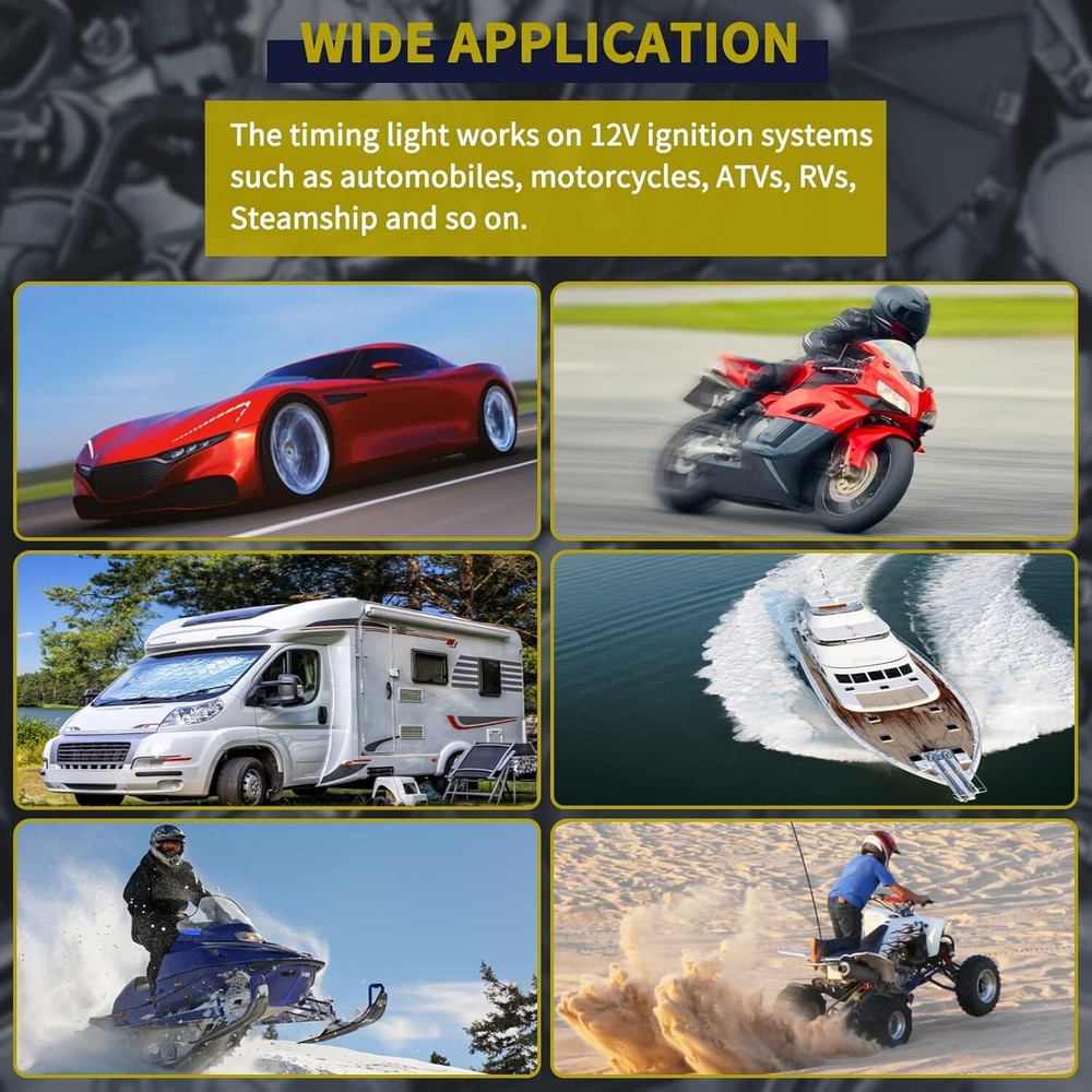 Petrol Engine Ignition Timing Gun Detector Xenon Light Inductive Strobe Test Kit