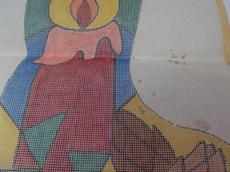 Vintage CANDLE Stocking Needlepoint Canvas