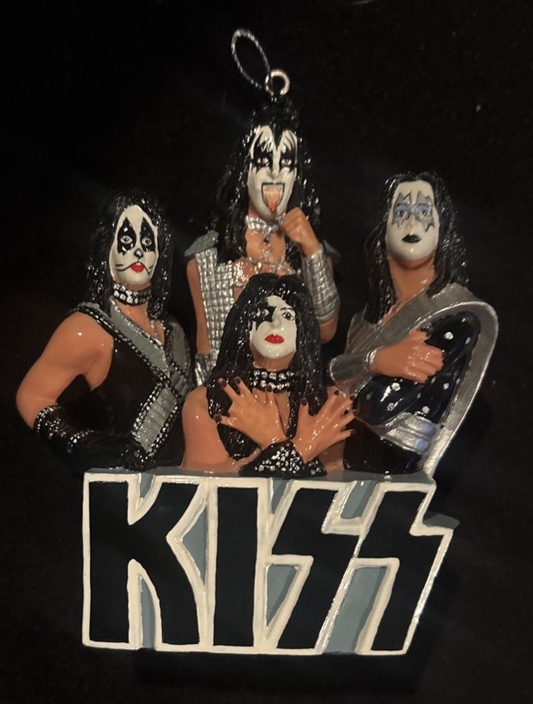 KISS BAND 1998 GARTLAN CHRISTMAS ORNAMENT GENE SIMMONS PAUL ACE FREHLEY PETER