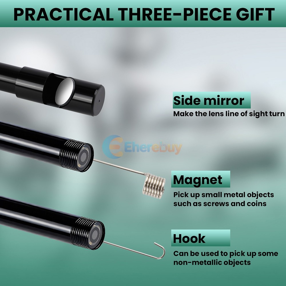 6.6ft USB Snake Endoscope Borescope HD Inspection Camera Scope Fr Android Type C