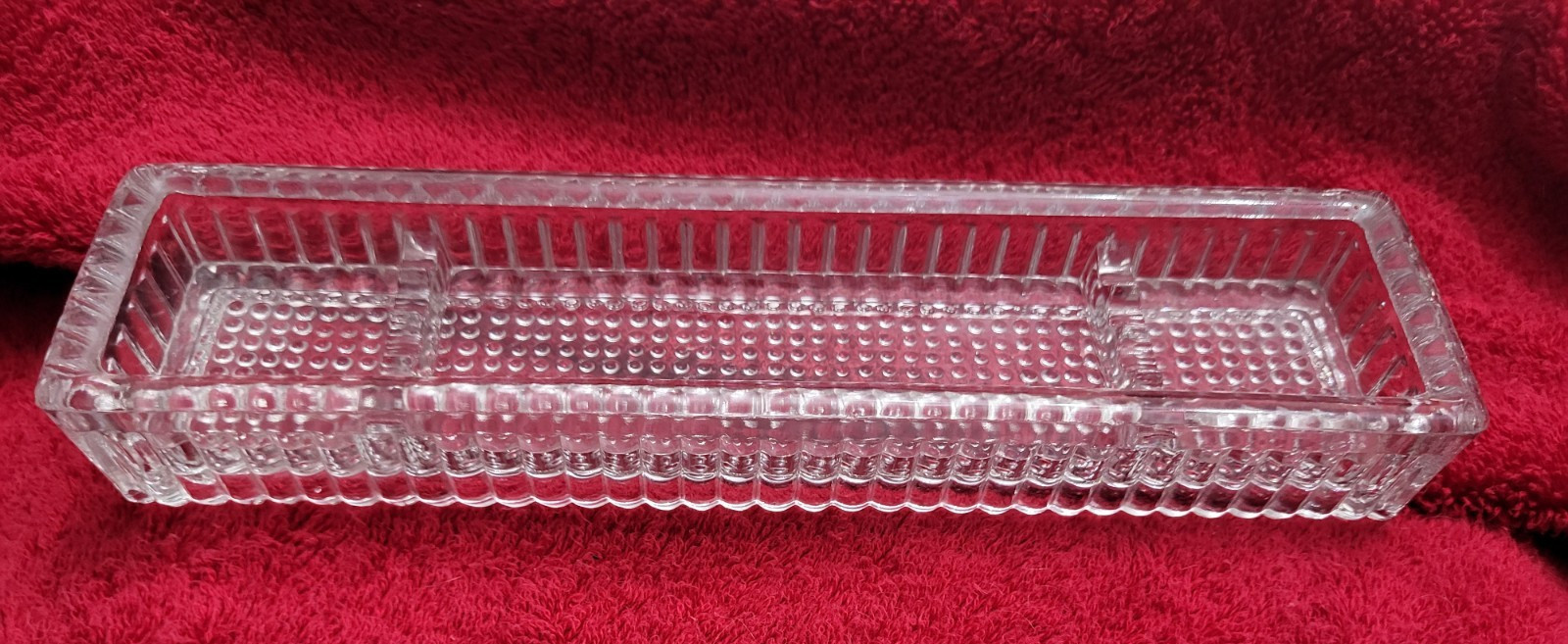 Vintage Glass Fountain Pen Rest ~ Desk Tray Display Holder ~ or ASHTRAY