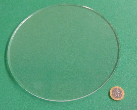 1/4" (.220") Thick x 8.0" Diameter Acrylic Circle Disc Clear