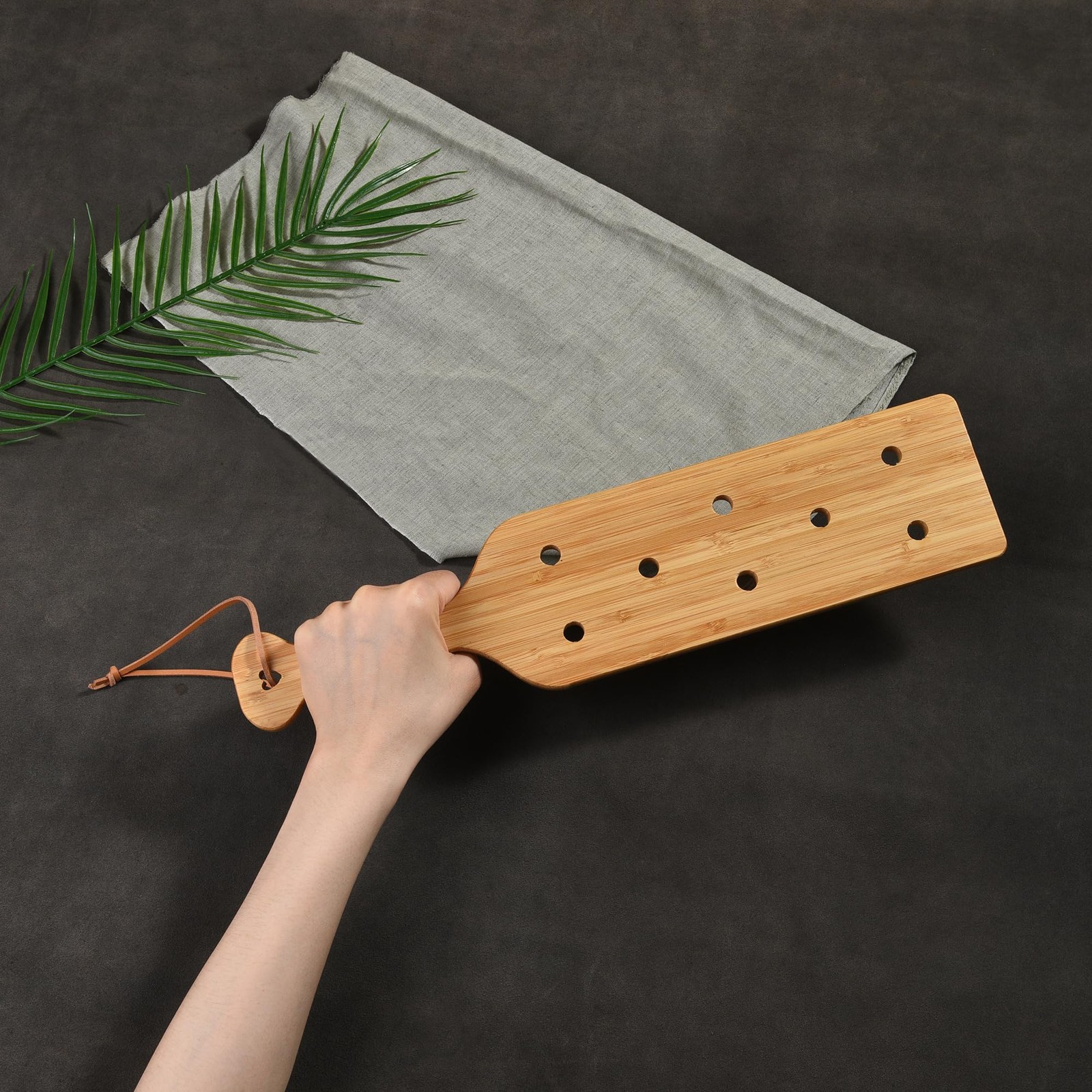 17 Inch Large Bamboo Wood Paddle Wooden Paddle with Airflow Holes