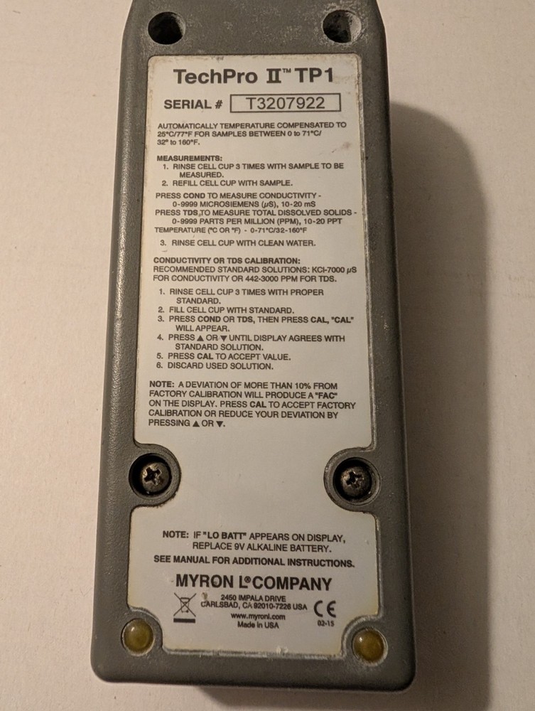 Myron L TechPro II TP1 Conductivity Meter
