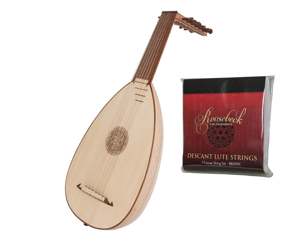 Roosebeck Descant 7-Course Lacewood Lute + Full String Set