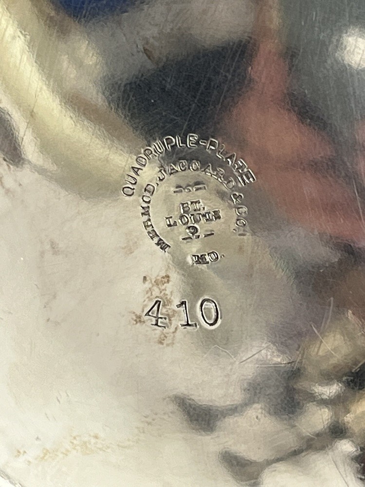 Mermod Jaccard & Co. St. Louis Silverplate Pitcher Late 19th Cen 9-1/2" Bin U51