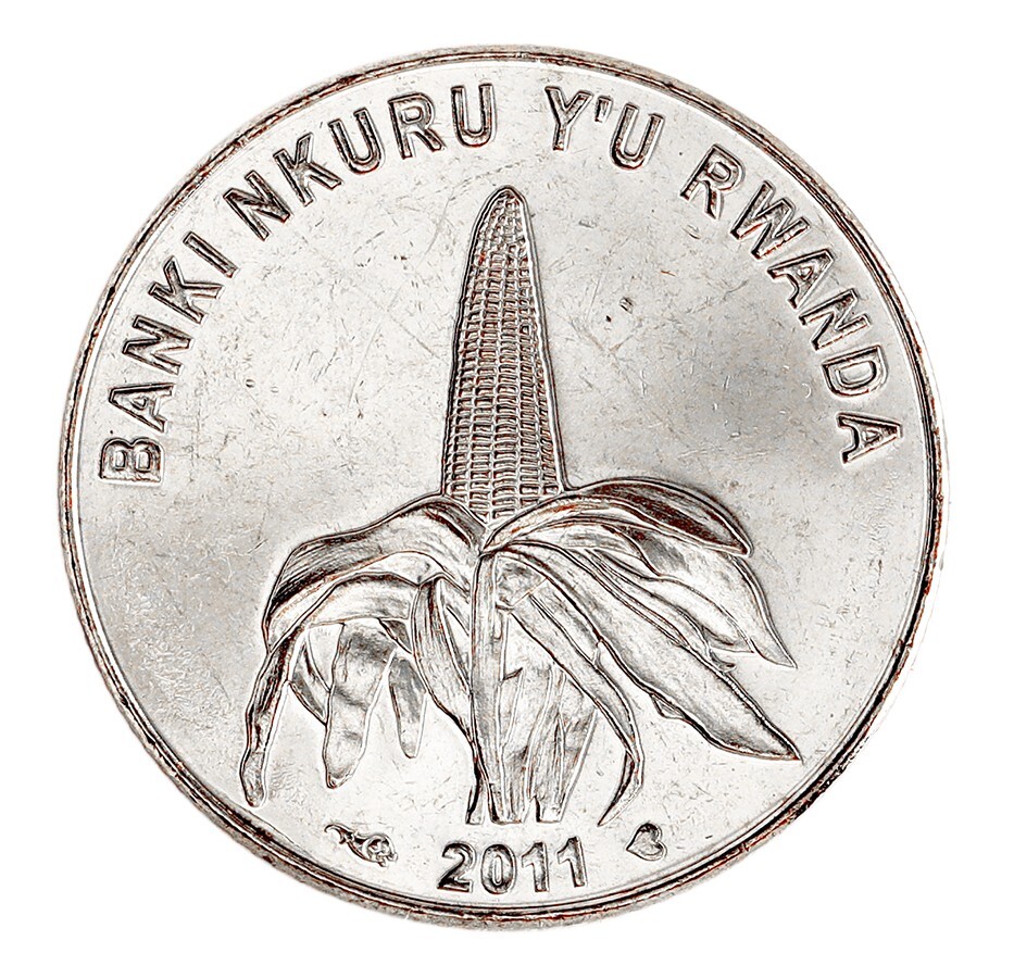 Rwanda 50 Francs, 2009-2011, KM #36, Mint