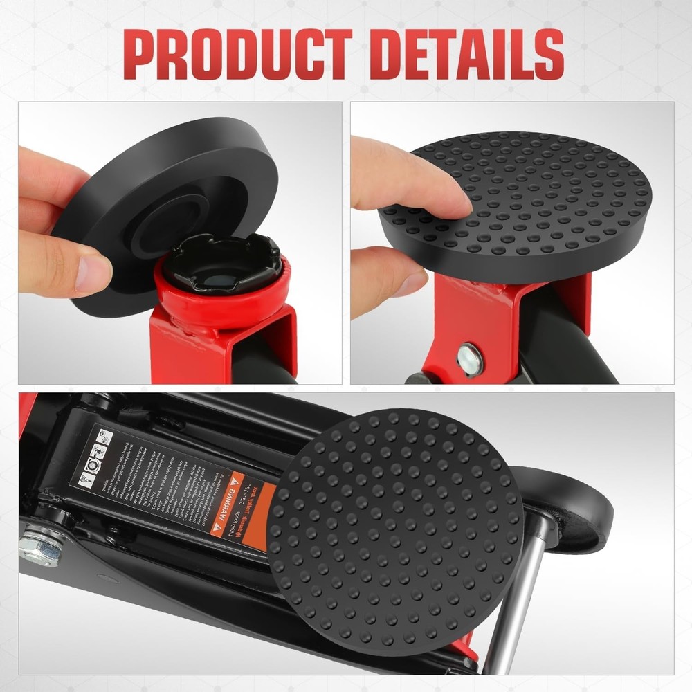 DNA Motoring 2pack Floor Jack Rubber Pad, Frame Rail Protector, Car Lifting Pads