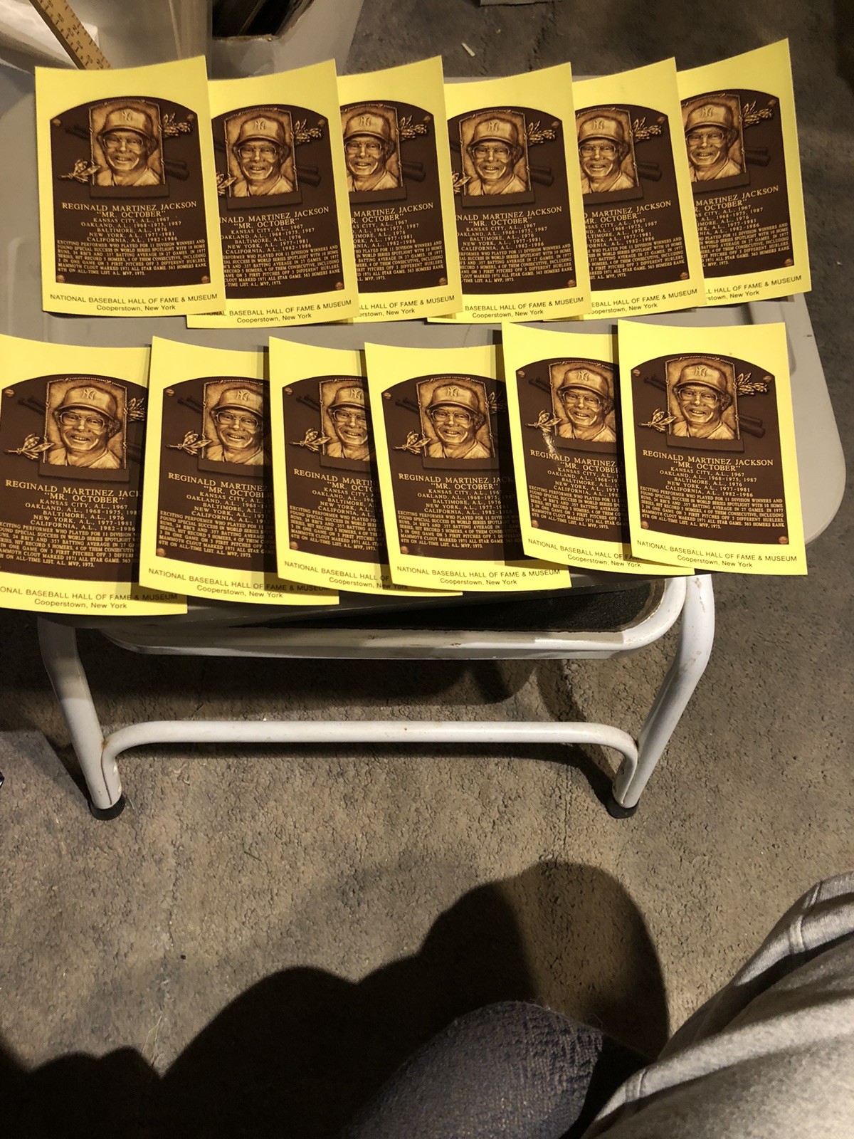 Reggie Jackson HOF Plaque Lot (12)-All Stamped/Canceled On Induction Day-Yankees