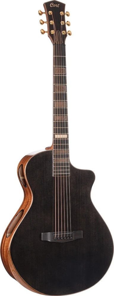 Cort Masterpiece Series Modern Black A/E Guitar With Case
