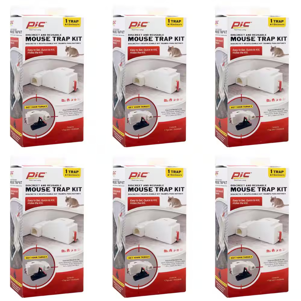 Mouse Housing Trap Kit (Comes with 6 Plastic Reusable Simple Set Traps) (6-Pack