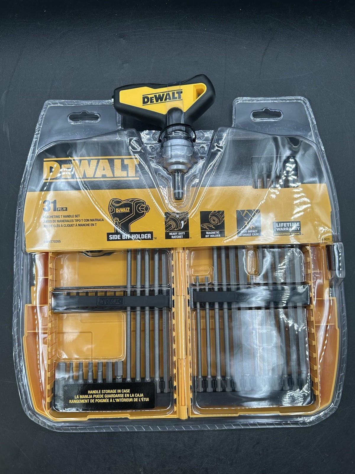 31 Piece Ratcheting T Handle Set Allen Wrench Hex Key Metric Tool Kit SAE - New