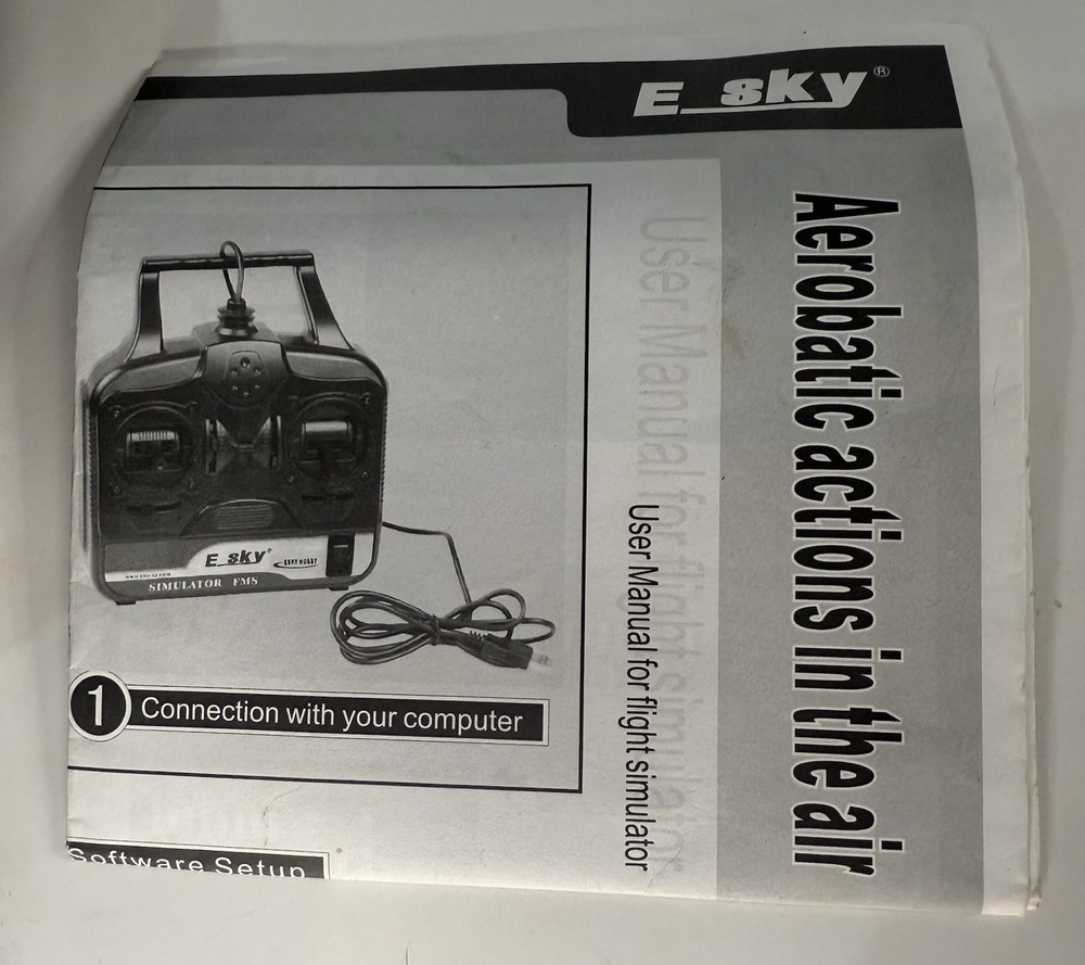 ESKY Hobby Simulator FMS Controller E Sky With CD & Instructions