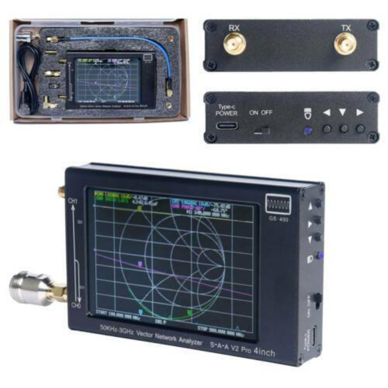 4In 50kHz-3GHz Vector Network Analyzer SAA-V2 GS400 NanoVNA V2 PRO 2000MAh