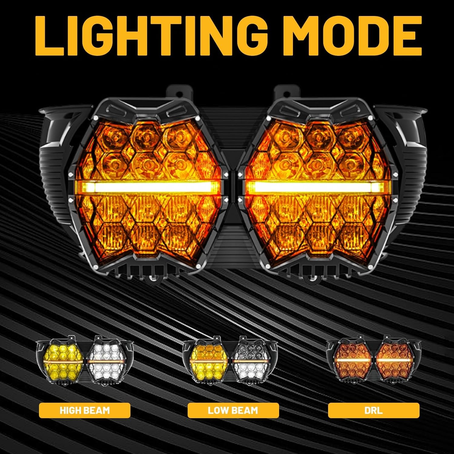 LED Dual Headlight w/ 2 Colors For Harley Touring Road Glide FLTRX FLTRXS 2015+