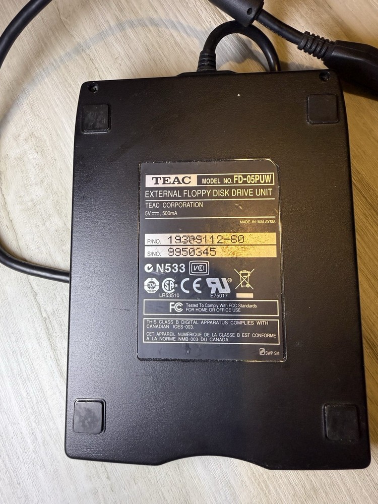 TEAC FD-05PUB External Floppy Disk Drive Unit