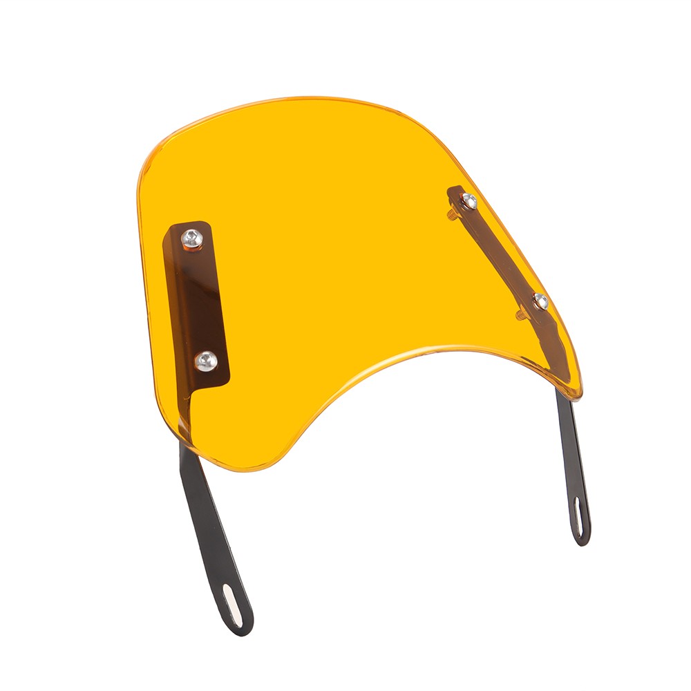 Yellow Round Headlight Motorcycle Windshield Windscreen Fairing 5-7'' Universal