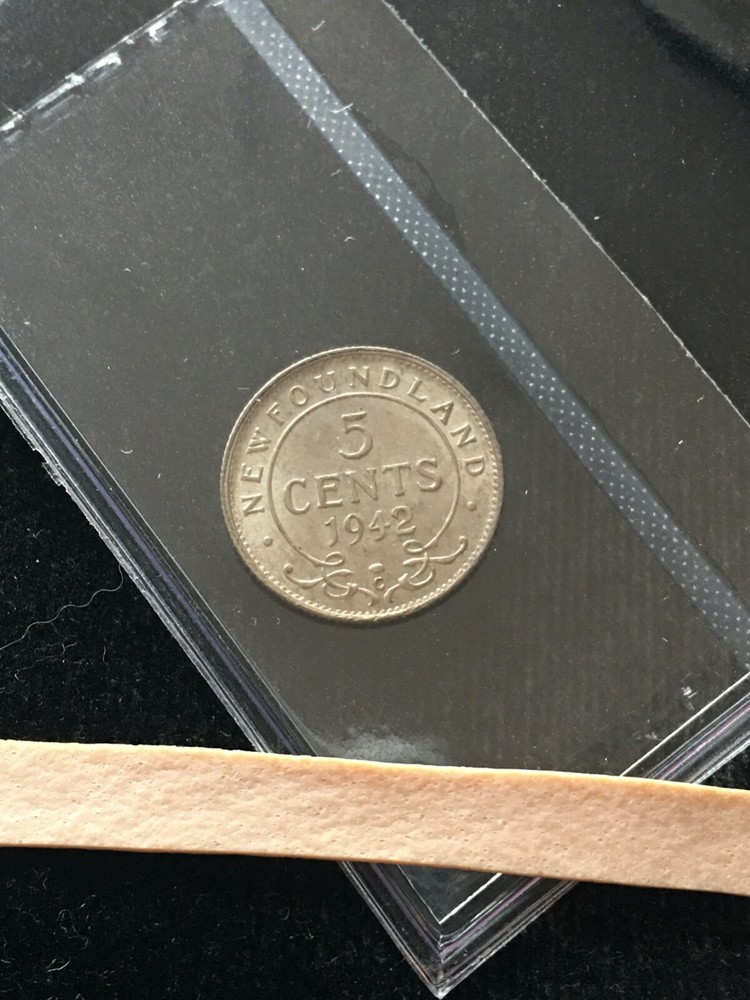 1942c Coin Mart Graded Newfoundland, ¢5 Five Cent, **EF-45**