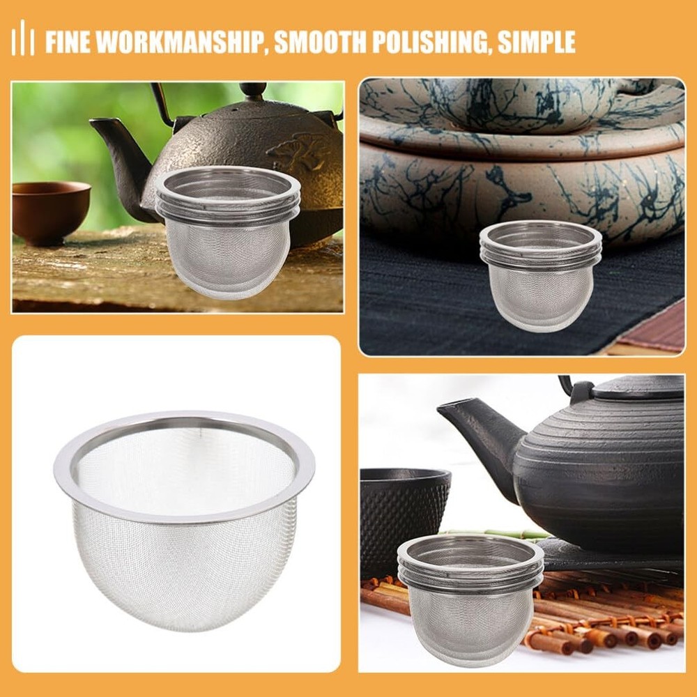 4 PCS Stainless Steel Tea Filter Teapot Replacement Mesh Strainer Insert 8.5cm