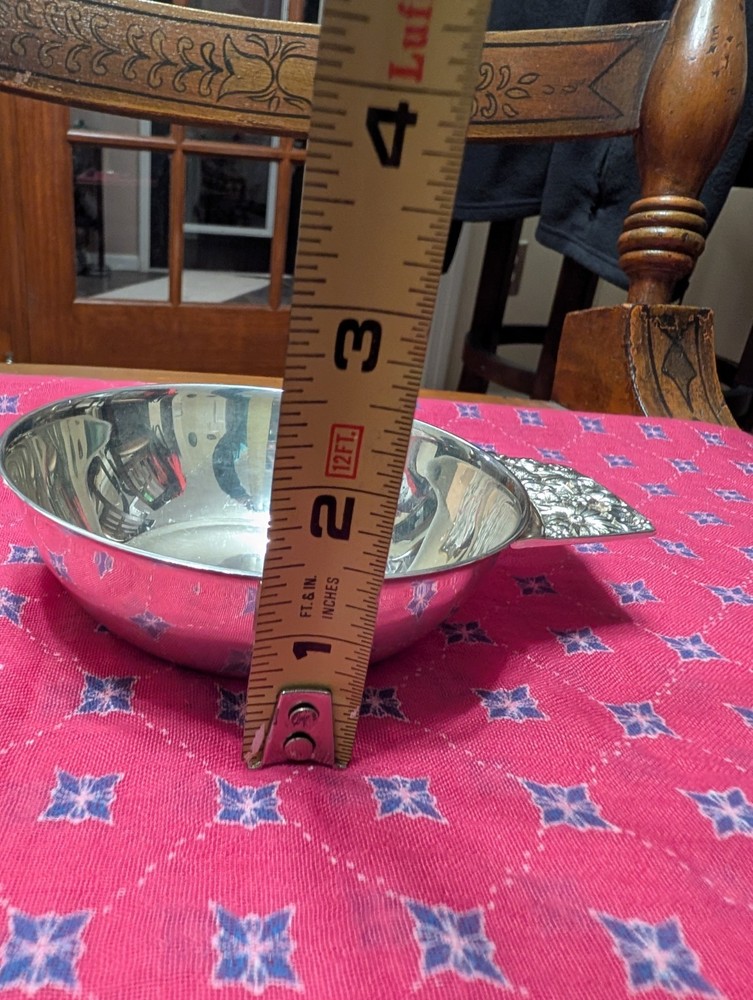 VTG Towle Silver Plated Contessina Trinket Dish Embossed Floral Handle EP 5.5”W