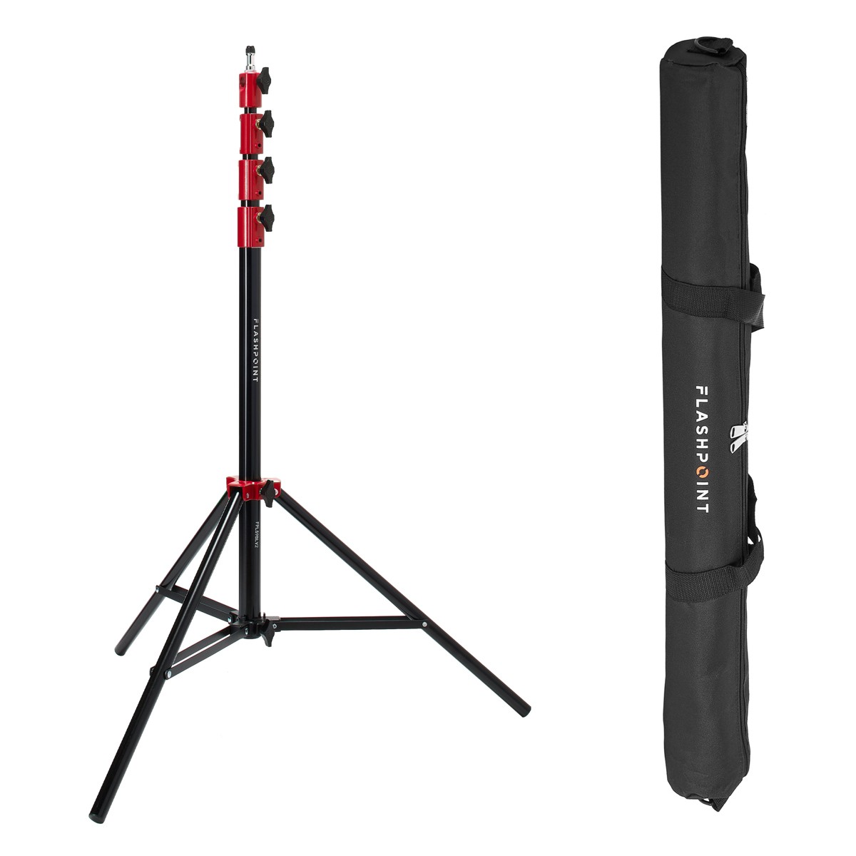 Flashpoint Pro Heavy-Duty Air-Cushioned Light Stand (Red, 9.5')
