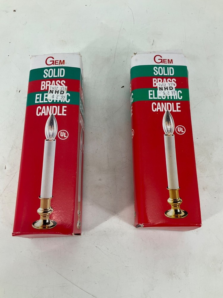 Gem Solid Brass Electric 9" Candle #0140 *2 Pack*