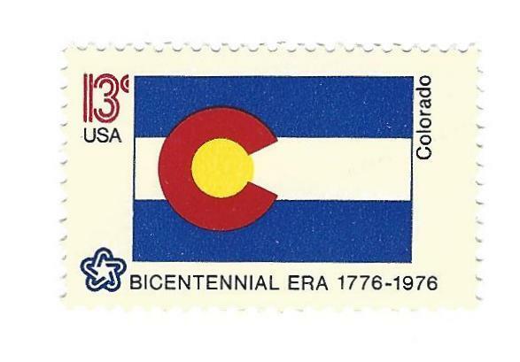 STAMP US SCOTT 1670 "Colorado Flag" 13 CENT 1976 MNH