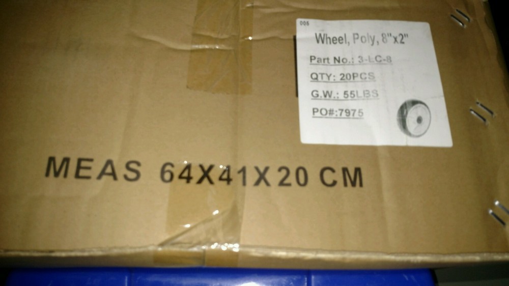 8" x 2" Round Tread Poly Wheel