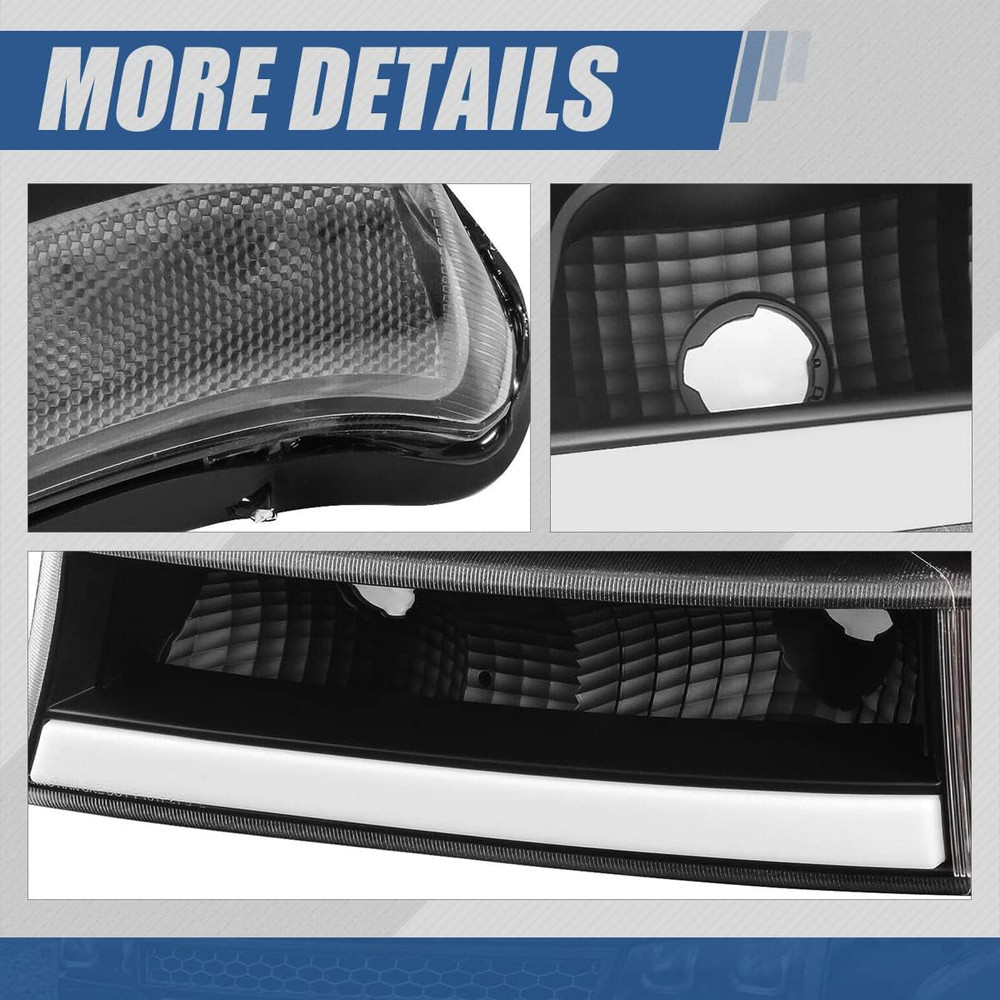 LED DRL Headlights Assembly Compatible with 2003-2007 Chevy Avalanche Silverado