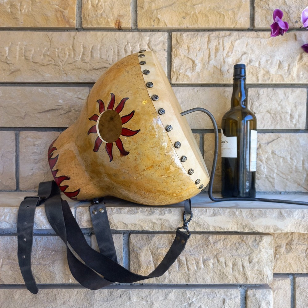 Handcrafted Adjustable Strap Drum - Dragon Thunder Gourd, Drum, and Udu Drum Com