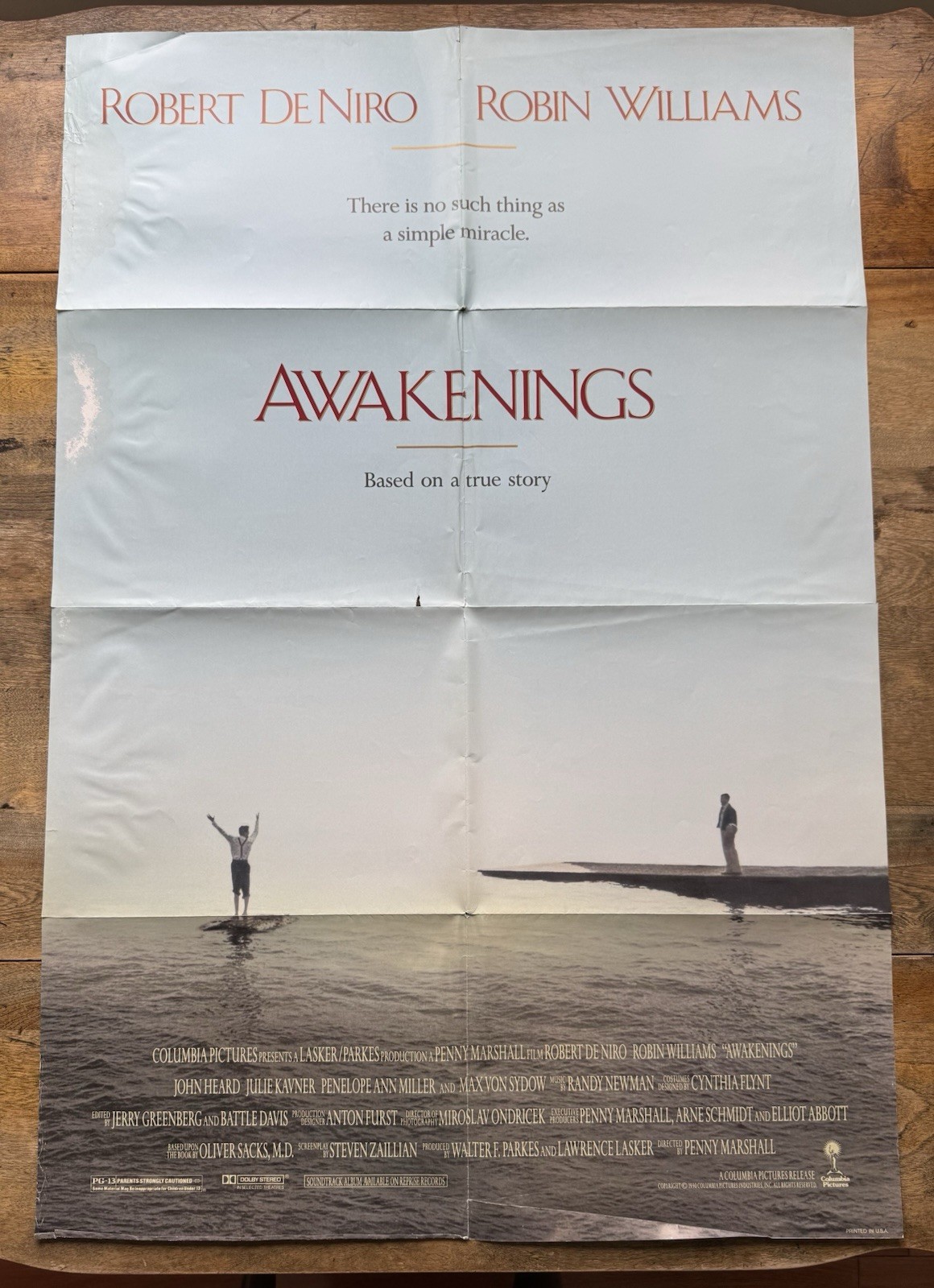 Awakenings 1990 Original DS 27x40 Folded Movie Poster • Deniro, Robin Williams