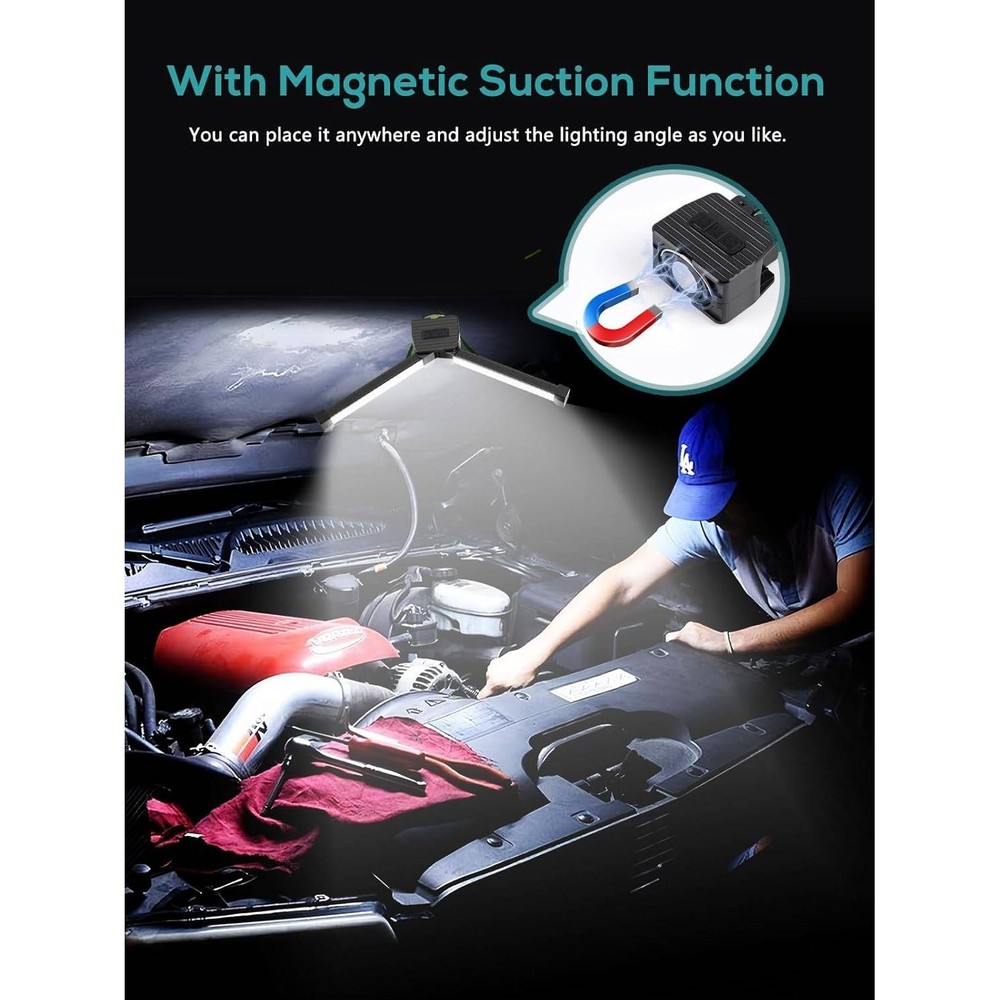 YETHKE A55 LED Multifunctional Work Light Flashlight Red Light USB Charging