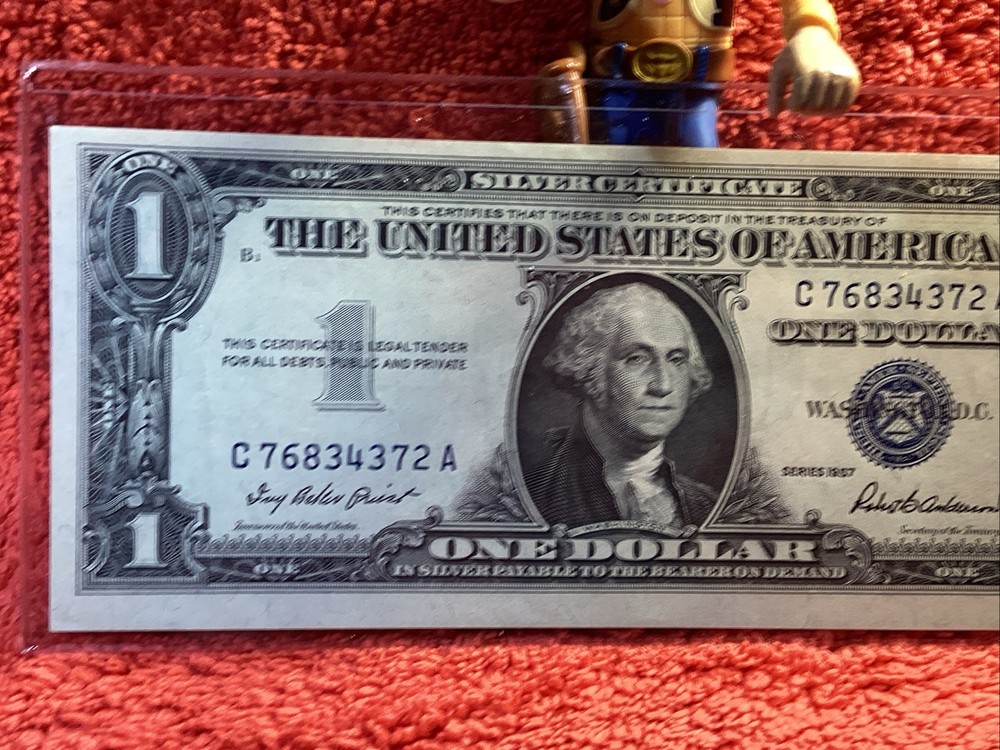 1957 $1 ONE DOLLAR SILVER CERTIFICATE UNC. MISCUT ERROR FREE SHIPPING 🚢