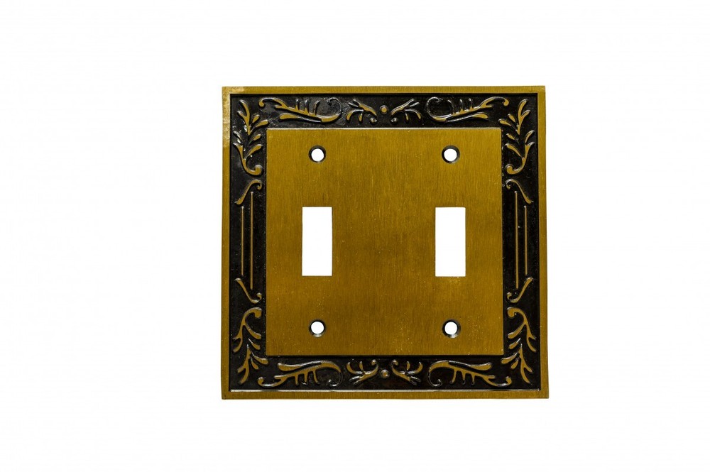 Victorian Switch Plate Double Toggle Antique Solid Brass | Renovator's Supply