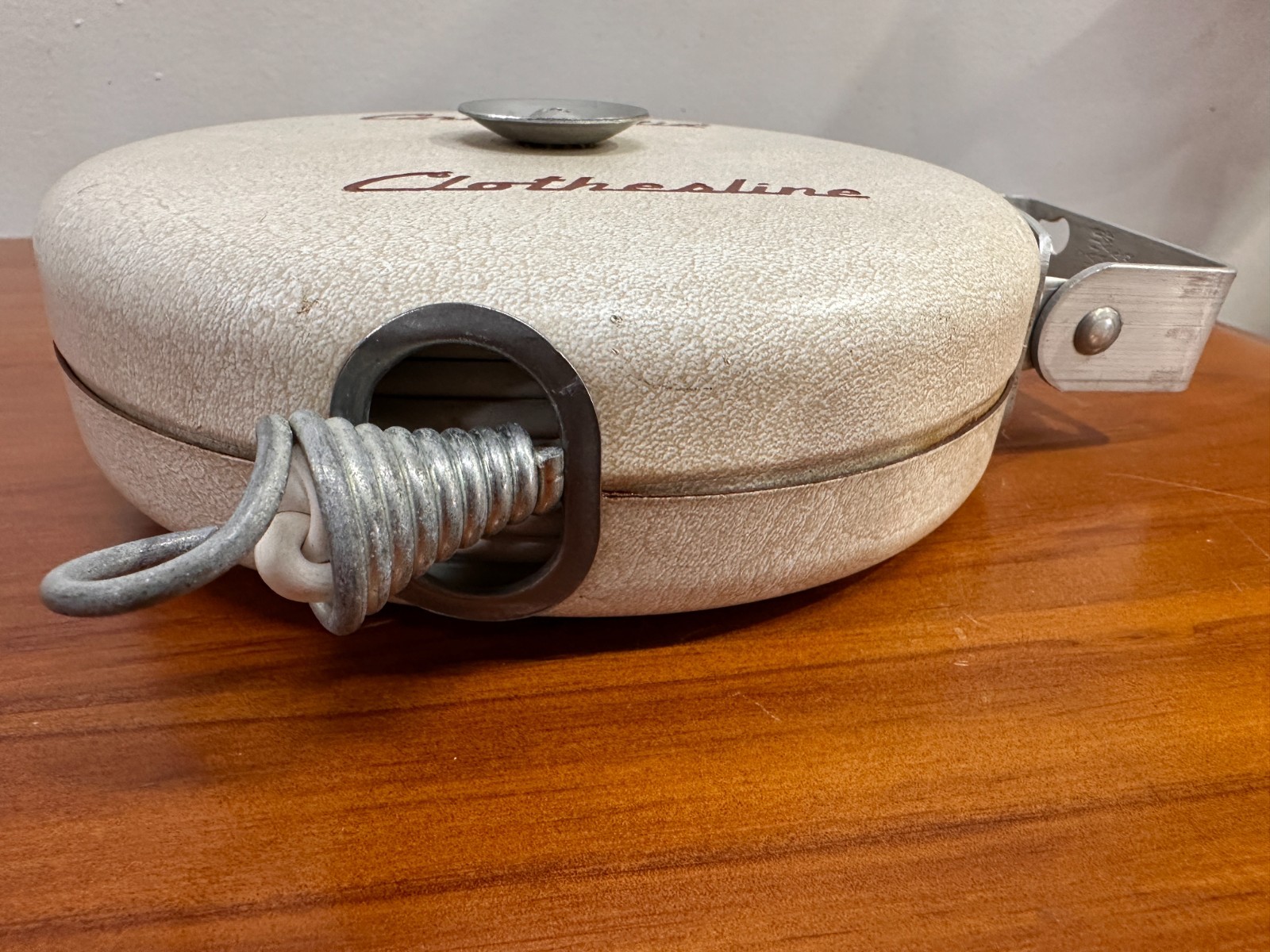 Vintage Cordomatic Automatic Clothesline Reel- Retractable-White