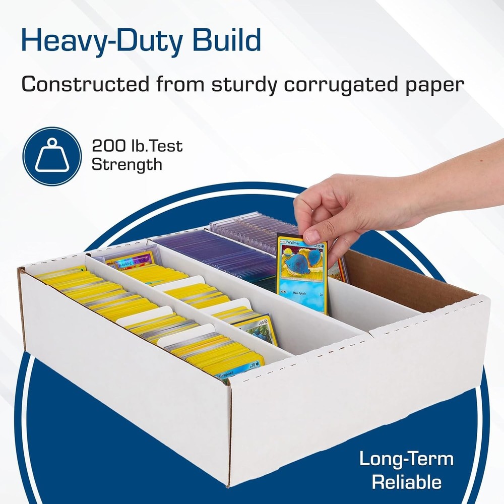 Durable 3-Pack Trading Card Storage Box - Stackable & Versatile Design