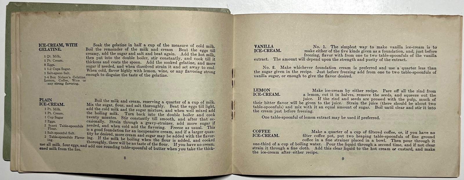 1905 FROZEN DAINTIES WHITE MOUNTAIN FREEZER ICE CREAM RECIPES BOOKLET LINCOLN NH